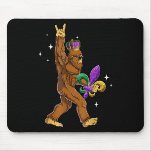 Alfombrilla De Ratón Mardi Gras Bigfoot Divertidos niños Sasquatch Mard