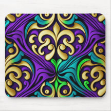 MARDI GRAS COLORED FLEUR DI LIS PATRONES