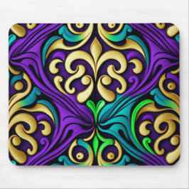 ALFOMBRILLA DE RATÓN MARDI GRAS COLORED FLEUR DI LIS PATRONES