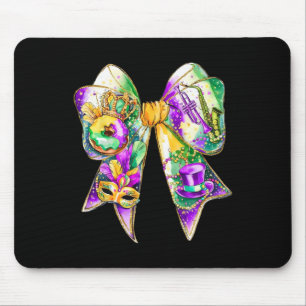 Alfombrilla De Ratón Mardi Gras Coquette Bow Fat Tuesday New Orleans Wo