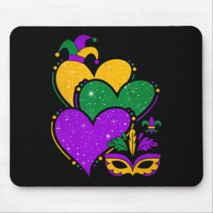 Alfombrilla De Ratón Mardi Gras Corazones Cute Mujeres Chicas Niños Vin