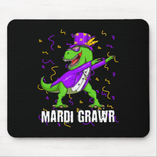 Alfombrilla De Ratón Mardi Gras Dabbing T Rex Dinosaur Mardi Grawr Bead