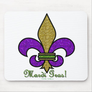 Alfombrilla De Ratón Mardi Gras Fleur De Lis