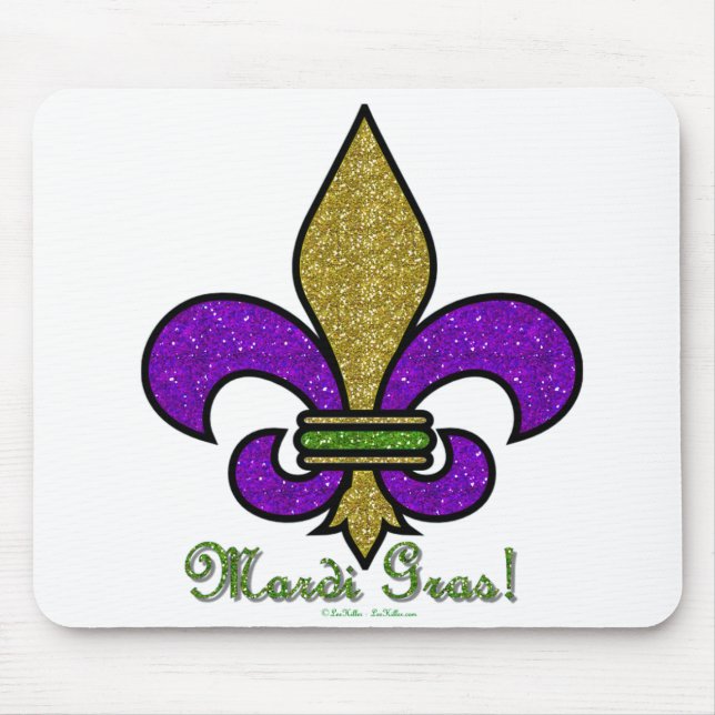 Alfombrilla De Ratón Mardi Gras Fleur De Lis (Frente)