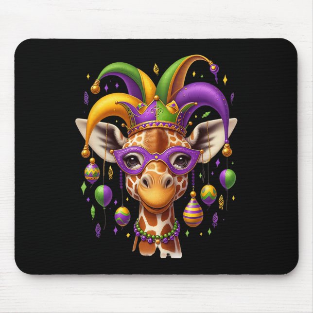Alfombrilla De Ratón Mardi Gras Giraffe (Frente)