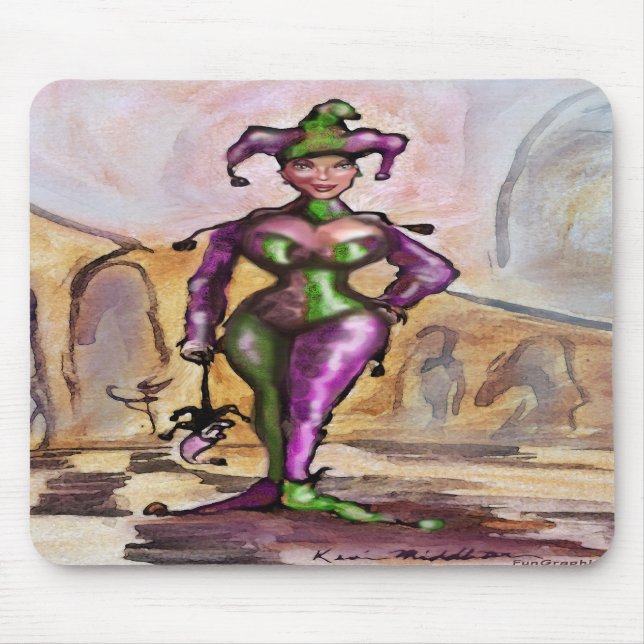 Alfombrilla De Ratón Mardi Gras Jester (Frente)