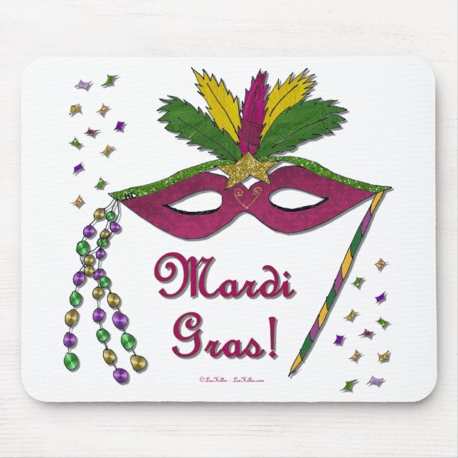 Alfombrilla De Ratón Mardi Gras Mask Feather Beather (Frente)