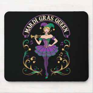 Alfombrilla De Ratón Mardi Gras Queen Fun Carnaval Mardi Gras Para Muje