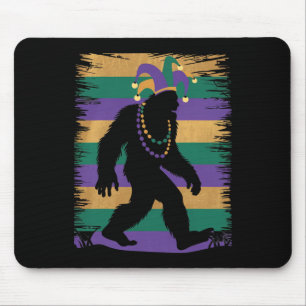 Alfombrilla De Ratón Mardi Gras Sasquatch Funny Bigfoot Fiesta Para Hom