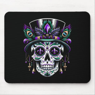 Alfombrilla De Ratón Mardi Gras Skull Top Hat New Orleans Witch Médica