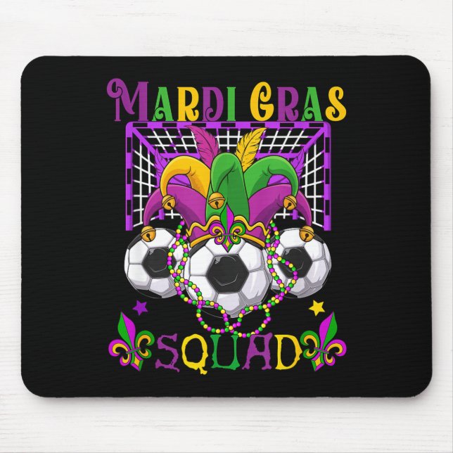 Alfombrilla De Ratón Mardi Gras Squad Soccer Equipment Player Team Funn (Frente)