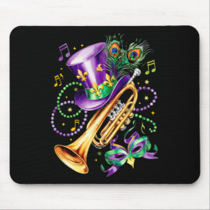 Alfombrilla De Ratón Mardi Gras Y Trumpet Perfect Mix Costume Festiva