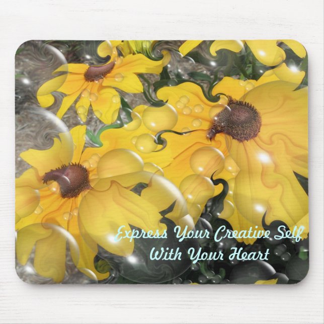 Alfombrilla De Ratón Margarita abstracta Mousepad (Frente)