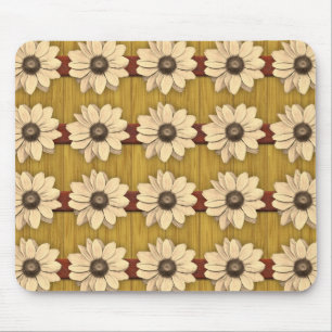 Alfombrilla De Ratón Margaritas de madera talladas mano