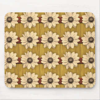 Alfombrilla De Ratón Margaritas de madera talladas mano