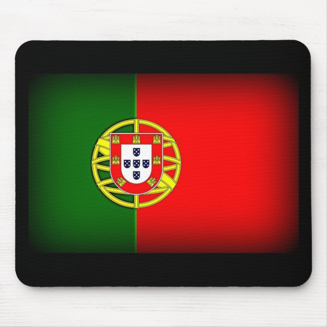 Alfombrilla De Ratón Margen negro de bandera de Portugal (Frente)