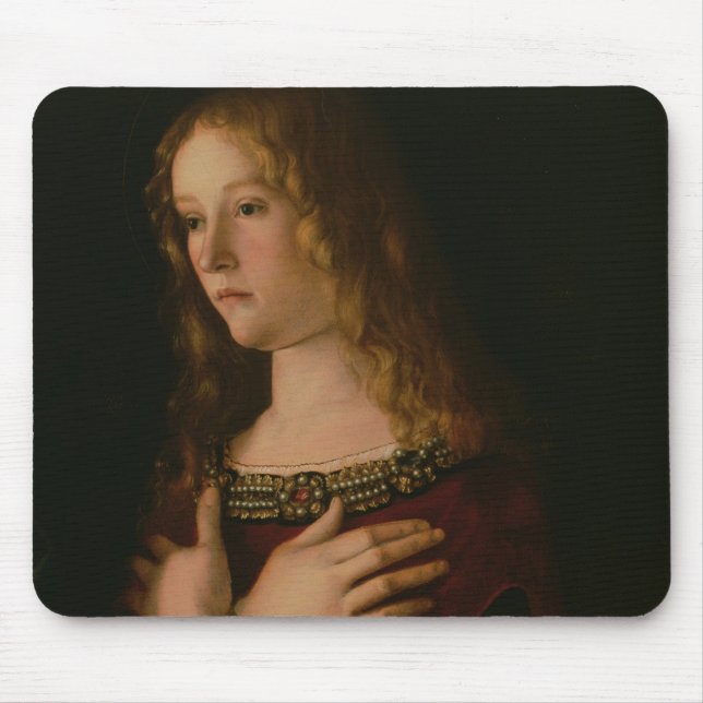 Alfombrilla De Ratón Maria Magdalena, detalle de la Virgen y del niño w (Frente)