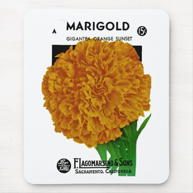 Alfombrilla De Ratón Marigold Vintage Seed Packet (Frente)
