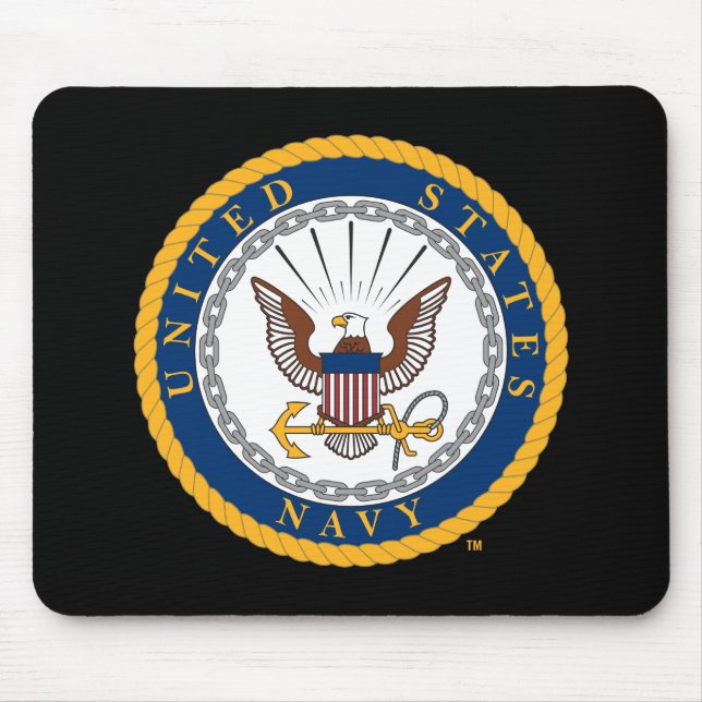 Alfombrilla De Ratón Marina de Estados Unidos | Emblema naval (Frente)
