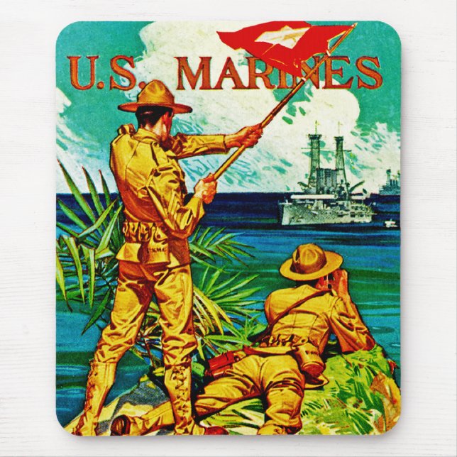 Alfombrilla De Ratón Marines de EEUU ~ Bandera de señalización (Frente)