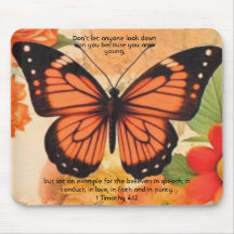 Alfombrilla de ratón Mariposa 1 Timoteo 4:12