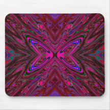 Mariposa abstracta rosa caliente, roja y azul aluc