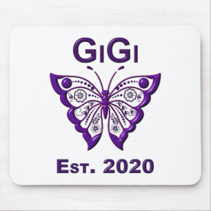Alfombrilla De Ratón Mariposa Adorable Gigi "Est 2020"