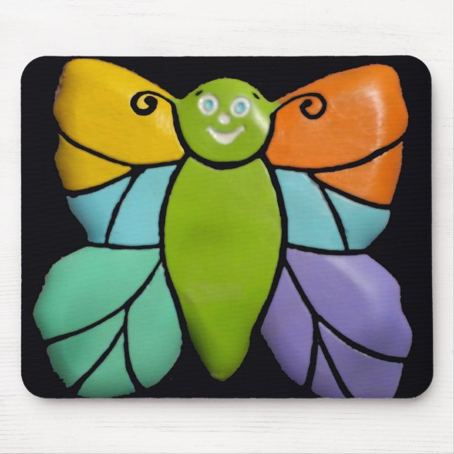 Alfombrilla De Ratón Mariposa, almohadilla del ratón (Frente)