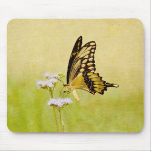 Alfombrilla De Ratón Mariposa amarilla Flor silvestre Almohadilla de ra