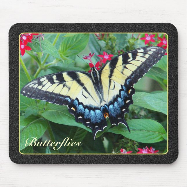 Alfombrilla De Ratón Mariposa amarilla Mousepad de Swallowtail (Frente)