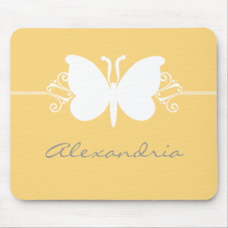 Alfombrilla De Ratón Mariposa Amarilla suave Swirls Mousepad