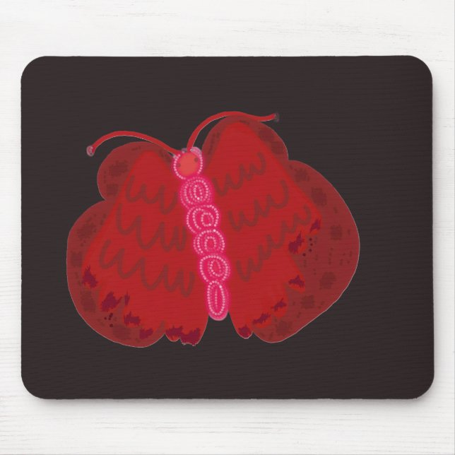 Alfombrilla De Ratón Mariposa Ángel Rojo (Frente)