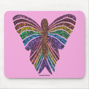 Alfombrilla De Ratón Mariposa Arcoíris (rosa) - Alfombrilla para ratón