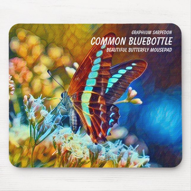 Alfombrilla De Ratón Mariposa azul común (Frente)