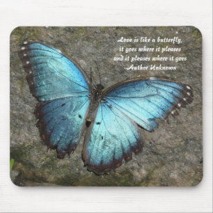 Alfombrilla De Ratón Mariposa Azul-con cita