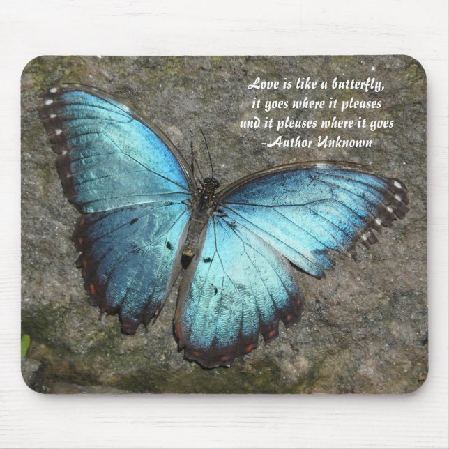 Alfombrilla De Ratón Mariposa Azul-con cita (Frente)