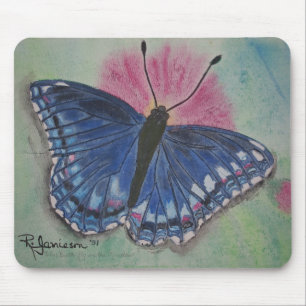 ALFOMBRILLA DE RATÓN MARIPOSA AZUL EN UN PRADO