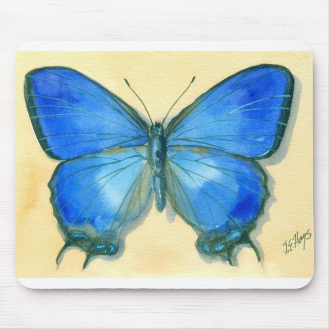 Alfombrilla De Ratón Mariposa azul Mousepad (Frente)