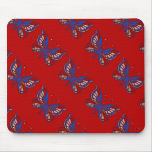 Alfombrilla De Ratón Mariposa azul rojo-azul-rojizo Mousepad