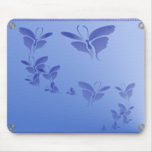 Alfombrilla De Ratón Mariposa azul suave Mousepad