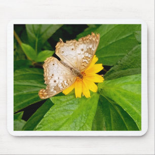 Alfombrilla De Ratón mariposa blanca amarilla