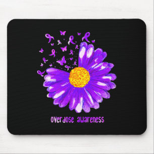 Alfombrilla De Ratón Mariposa Cinta púrpura Sobredosis de girasol Aware