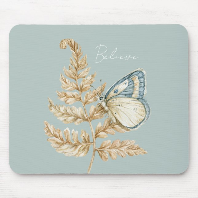 Alfombrilla De Ratón Mariposa Cree Azul (Frente)