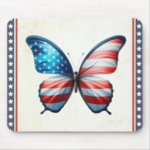 Alfombrilla De Ratón Mariposa de Estados Unidos/patriota 4 de julio