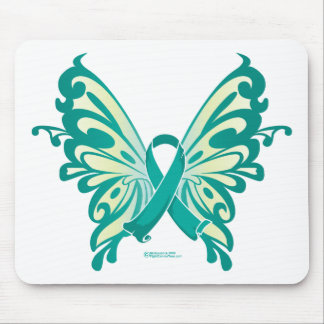 Alfombrilla De Ratón Mariposa de la Cinta del Cáncer de Ovariano