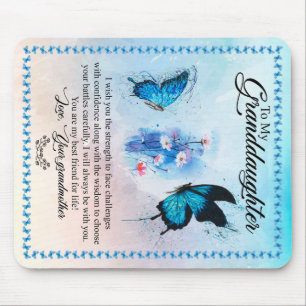 Alfombrilla De Ratón Mariposa de manta personalizada a mi nieta