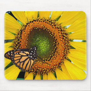 Alfombrilla De Ratón Mariposa de monarca soleada Mousepad