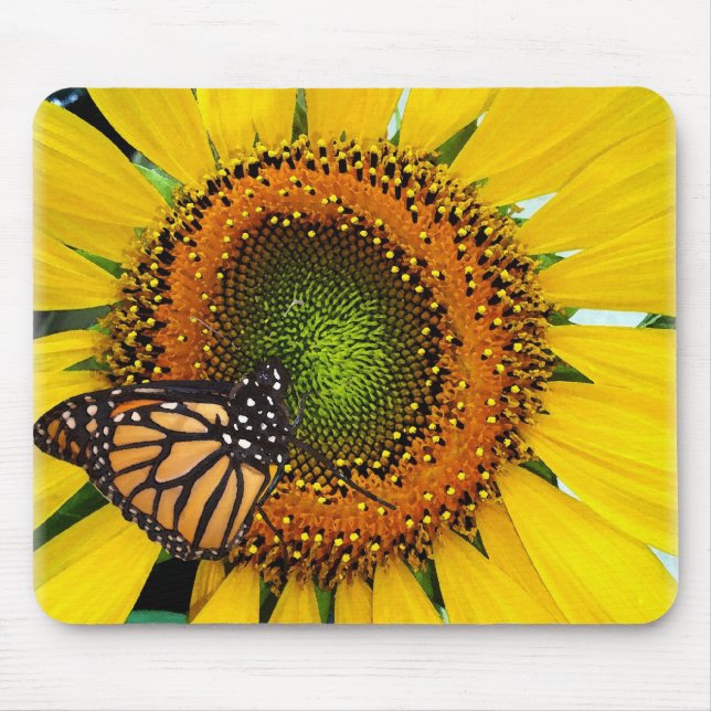 Alfombrilla De Ratón Mariposa de monarca soleada Mousepad (Frente)