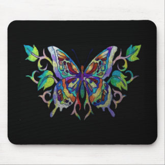 Alfombrilla De Ratón mariposa de vidrio manchado