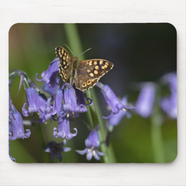 Alfombrilla De Ratón Mariposa en Bluebells (Frente)